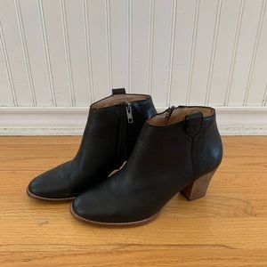 Madewell Black Leather Regan Booties- size 6.5